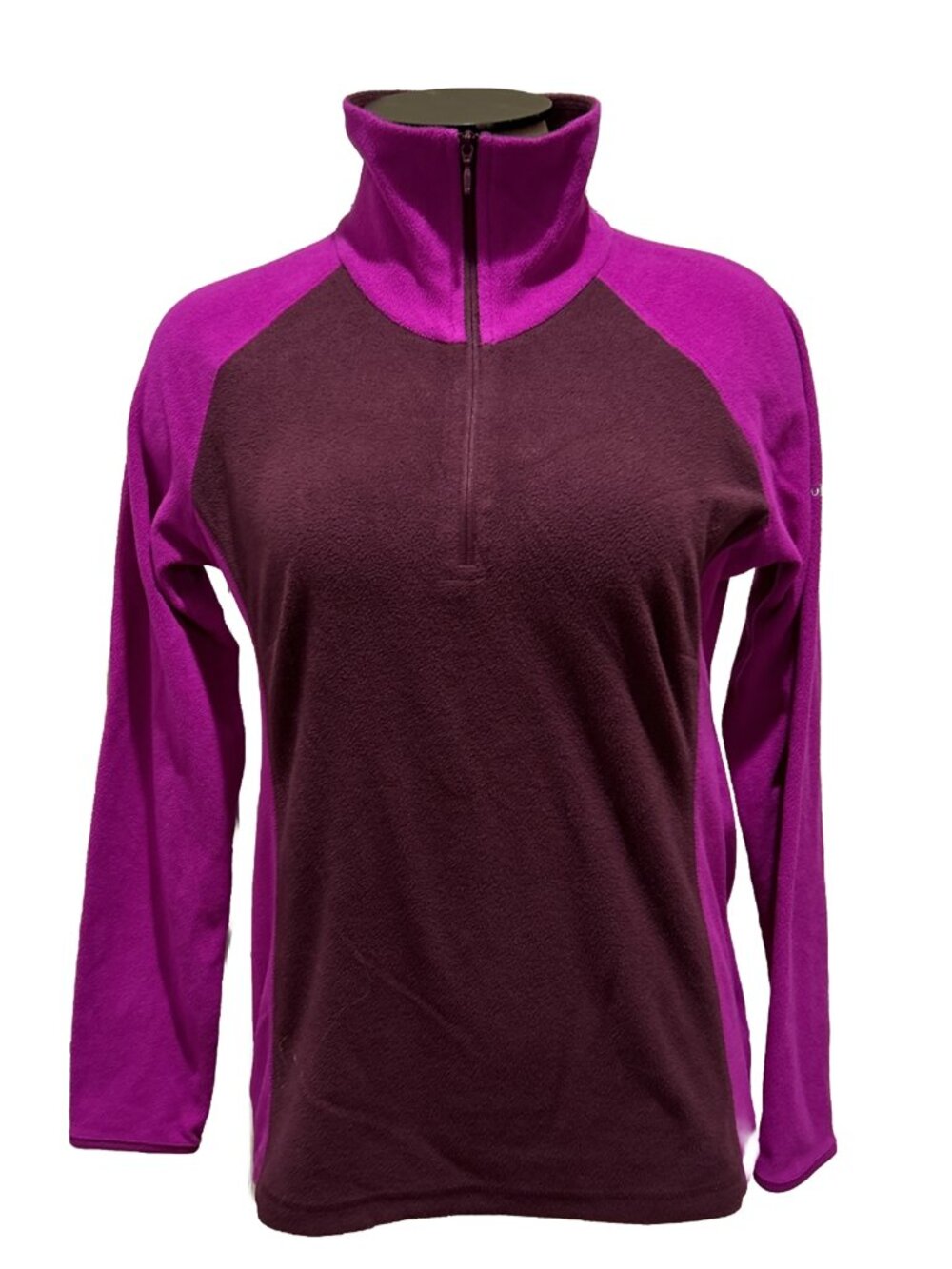 Columbia Fleece 1/4 Zip Sweater Pullover Womens Jacket Small Lightweight Fuchsia